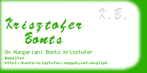 krisztofer bonts business card